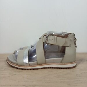 Sofft Sandals Womens 6.5M Beige Leather Slingback Gladiator Comfort Streetwear